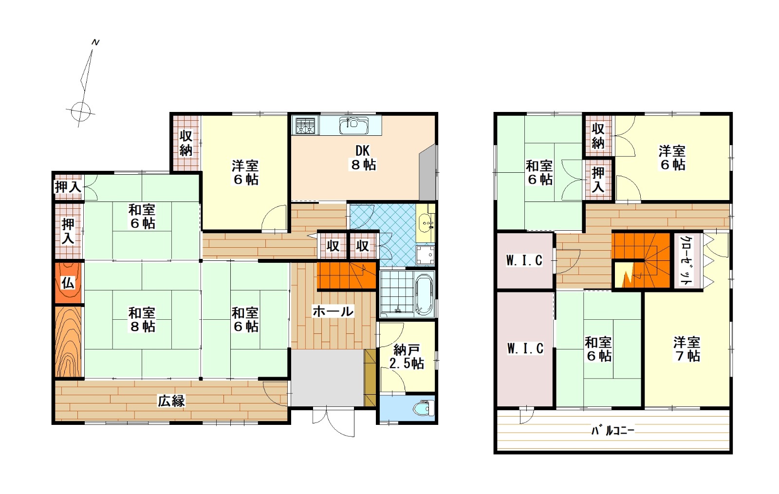 伊賀市馬田「パノラマの風景を望む積水ハウスの裏山付戸建住宅」間取り