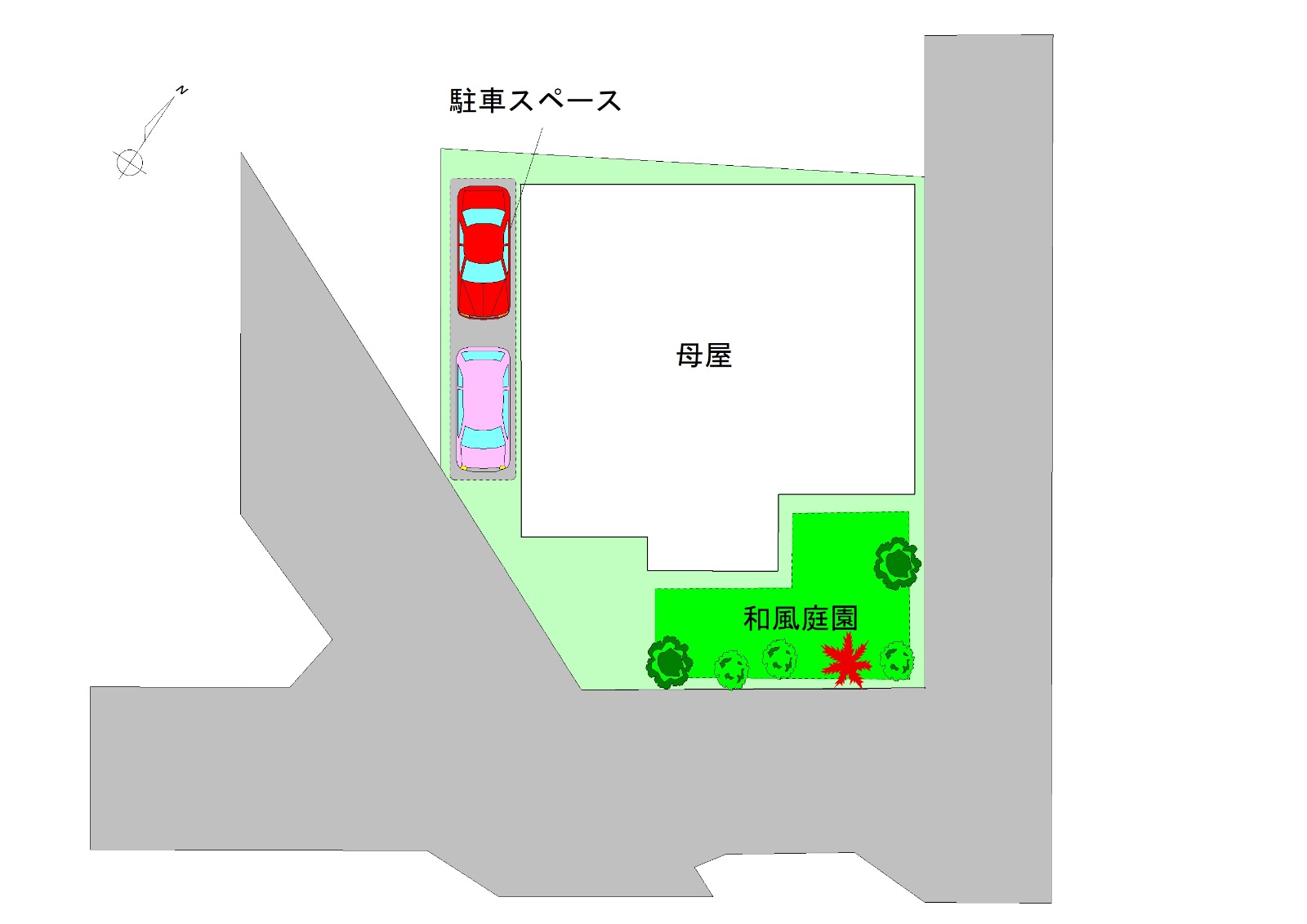 串本町鬮野川「紀伊大島を望む高台に建つ意匠が光る日本家屋」敷地見取り図