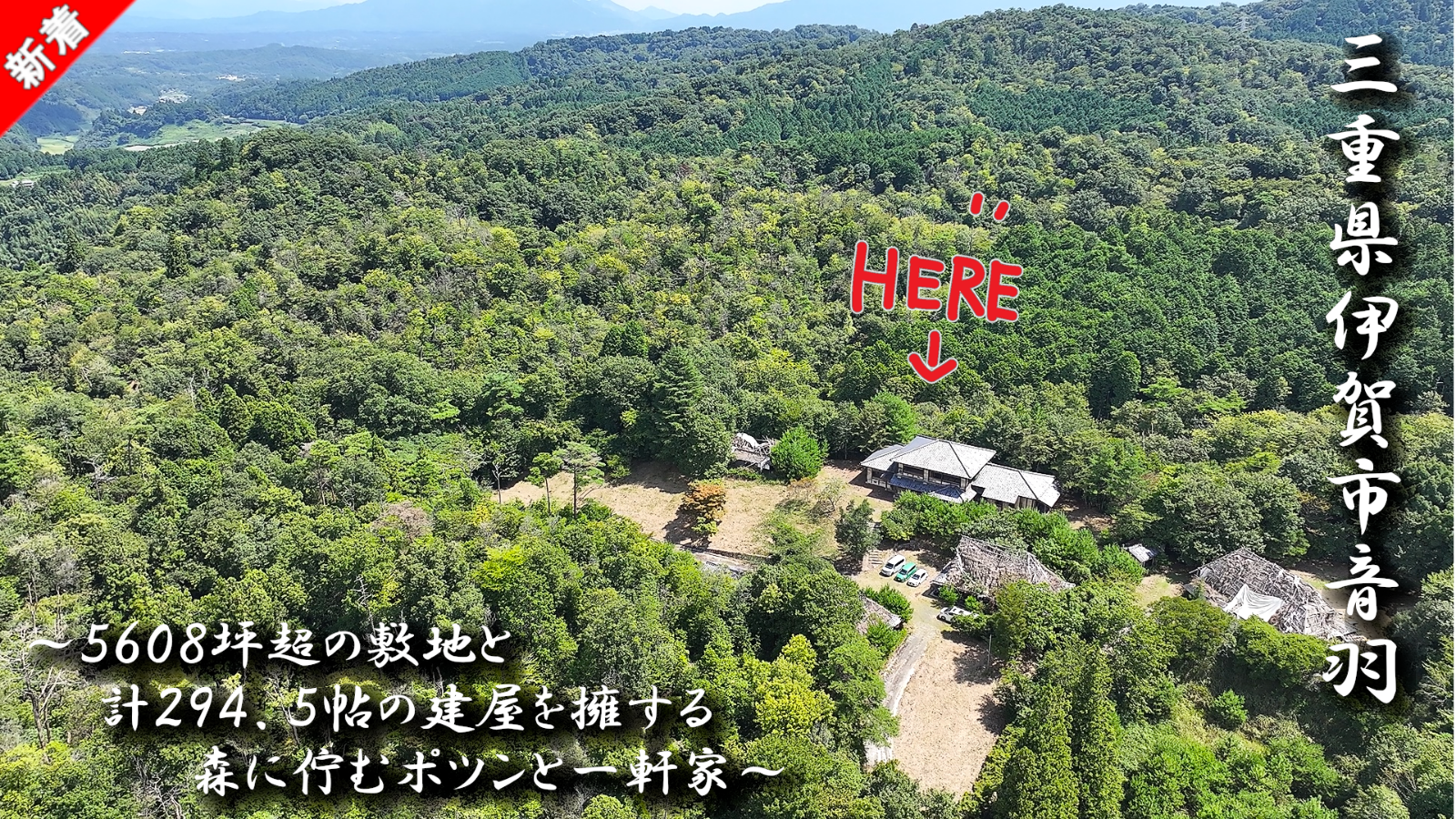 5608坪超の敷地と計294.5帖の建屋を擁する森に佇むポツンと一軒家！