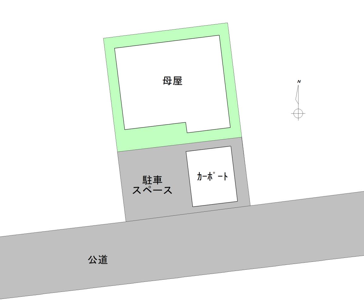 伊賀市上野東ニュータウン「リノベ済みの白亜の一軒家」敷地見取り図